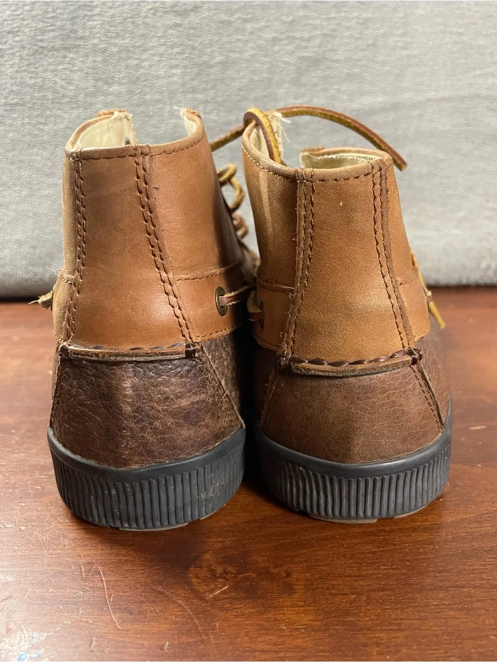 VTG Polo Ralph Lauren Brown Leather Chukka Boots Lace Up Comfort Men's US 10 D